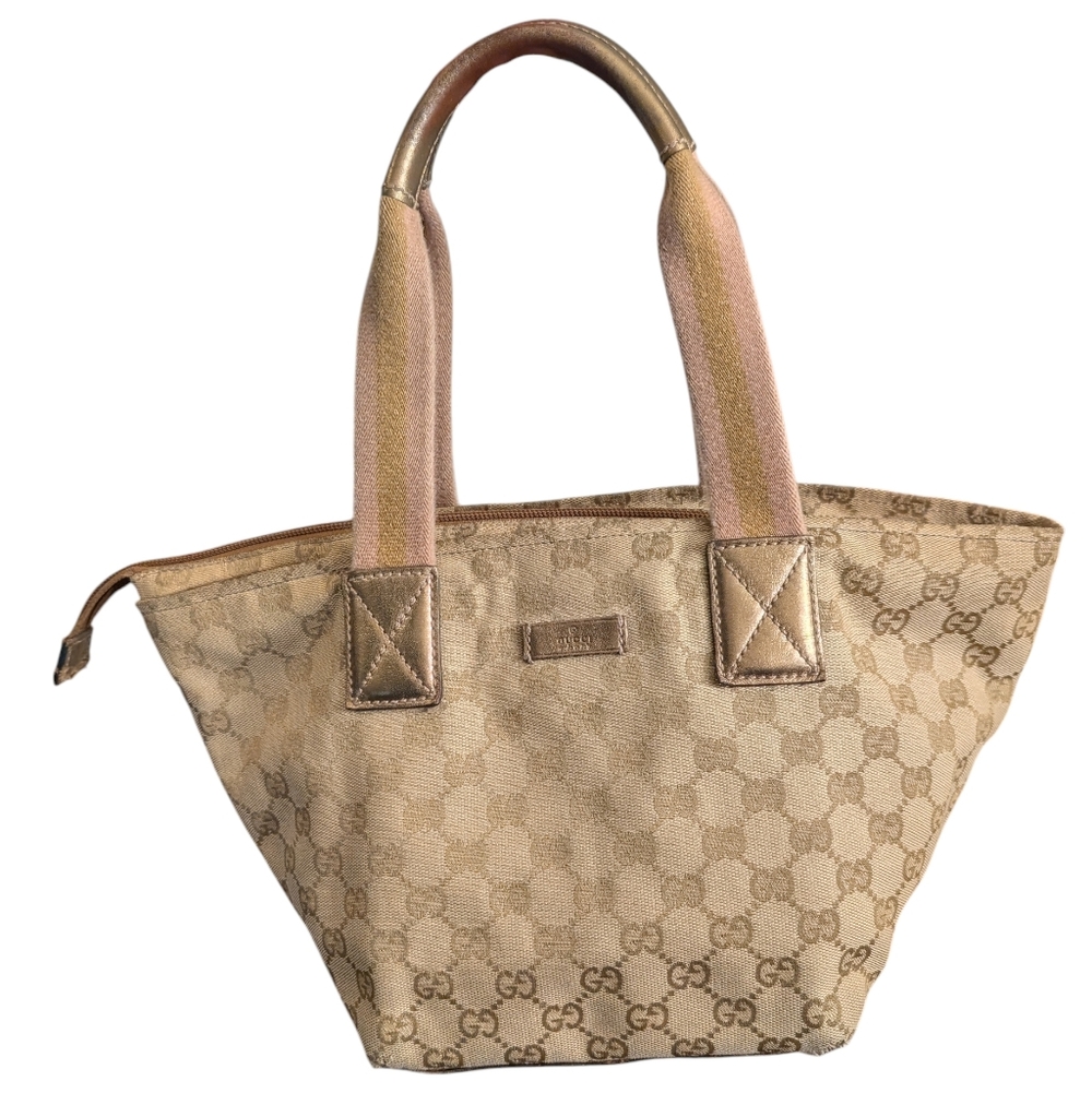 Gucci Small GG Leather & Canvas Tote